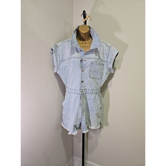Celebrity Pink Pants - Celebrity Pink Shorts One Piece Jumpsuit Womens Med Romper Denim Jumper Stretch